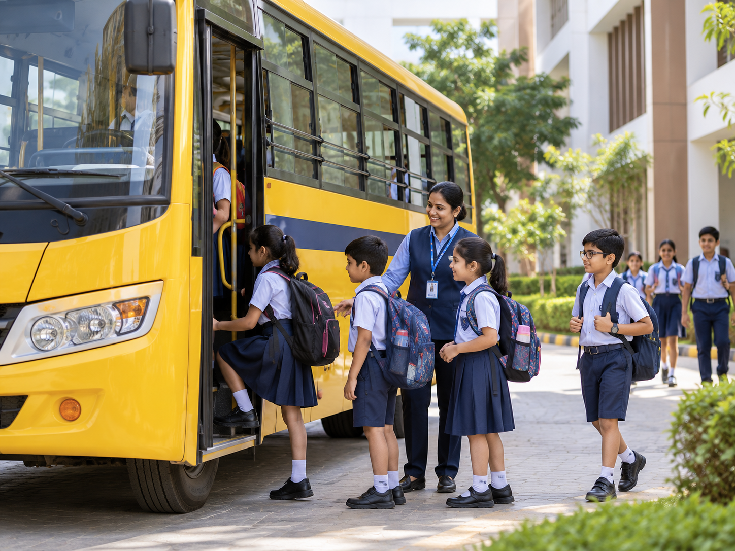 School transport at Satyakaam International School